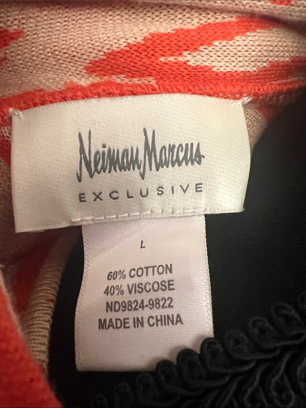 Neiman Marcus Orange and Cream Knit Sweater Cardigan and Knit Tank - Picture 2 of 7